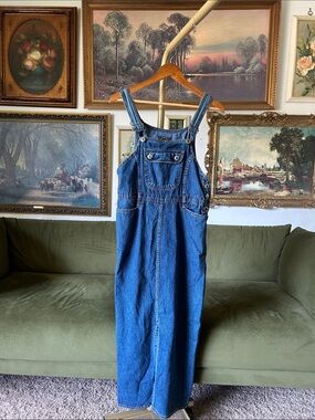 Vintage Route 66 Blue Denim Dress with Contrast Stitching